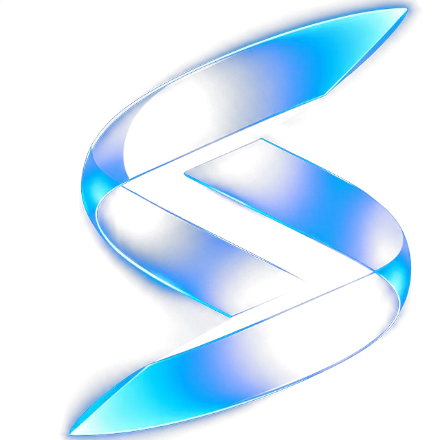 Logo de Surkiva: una S de cinta azul brillante